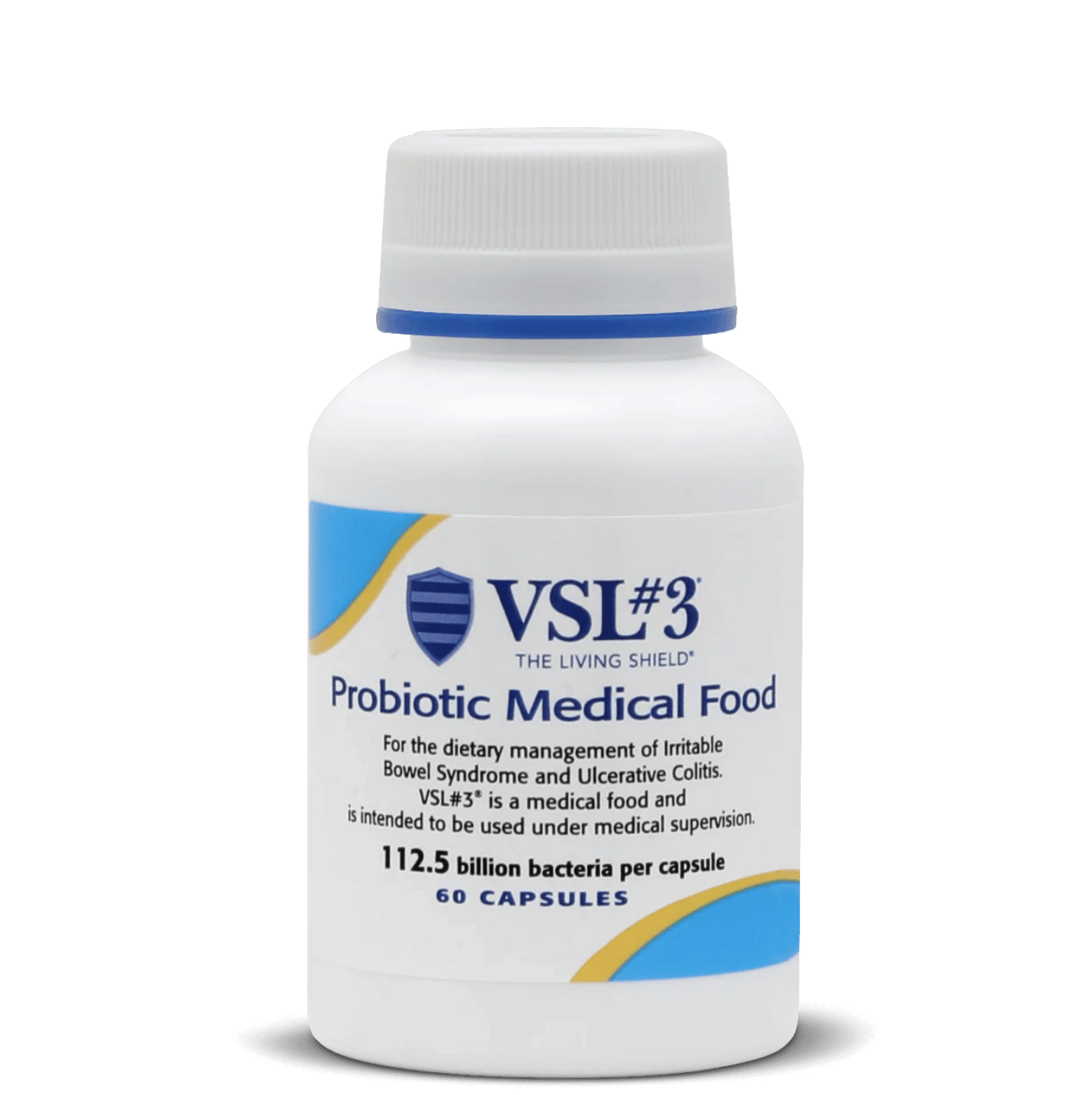 VSL #3® Probiotics for Digestive Health, IBS & UC Symptoms - 112.5B CFUs, High-Potency, Multi-Strain, Live, Refrigerated Probiotic, Medical Food for Gut Health Support in Men & Women, 60 Capsules