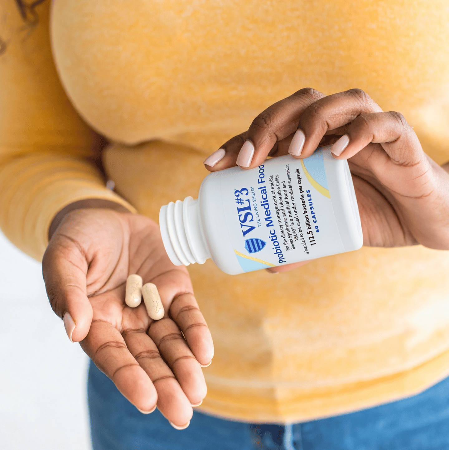 VSL #3® Probiotics for Digestive Health, IBS & UC Symptoms - 112.5B CFUs, High-Potency, Multi-Strain, Live, Refrigerated Probiotic, Medical Food for Gut Health Support in Men & Women, 60 Capsules